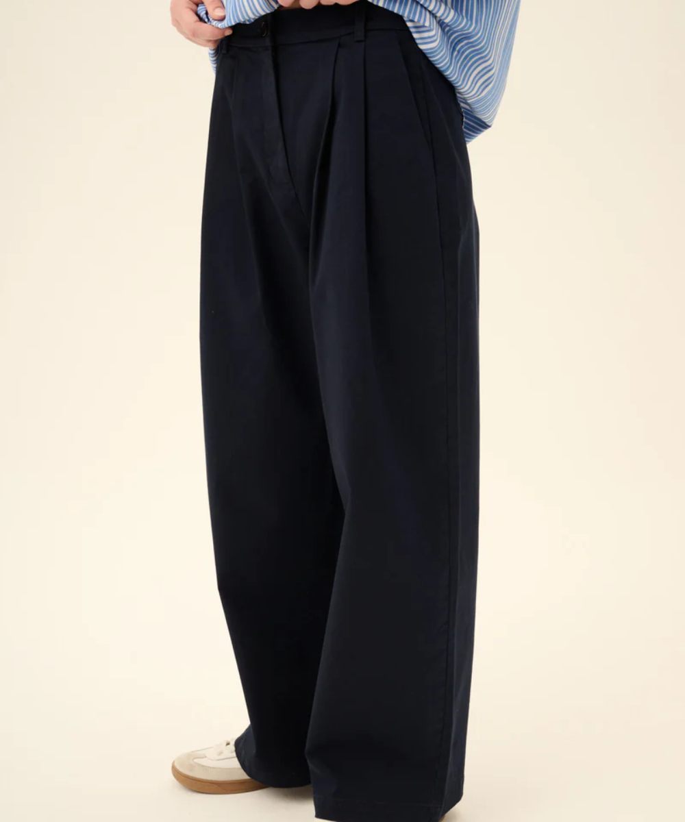 Rue de Tokyo Prudie Twill Bukse Dark Navy