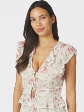 Neo Noir Netail Spring Flower Topp Offwhite