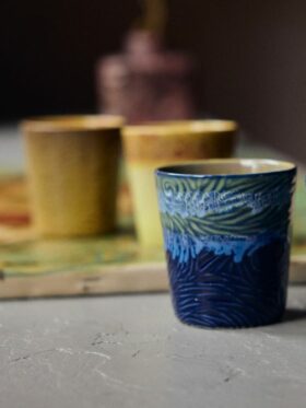 HK Living 70s Ceramics Van Gogh Kaffe Kopp Ocean