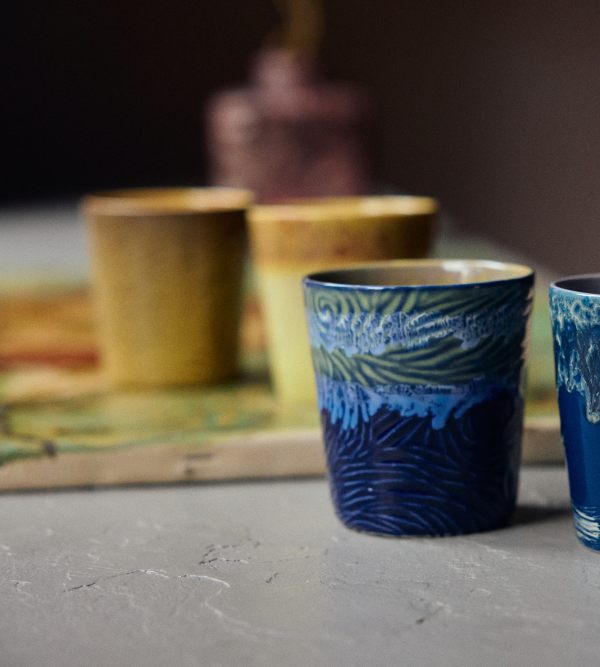 HK Living 70s Ceramics Van Gogh Kaffe Kopp Ocean