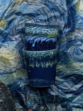 HK Living 70s Ceramics Van Gogh Kaffe Kopp Night