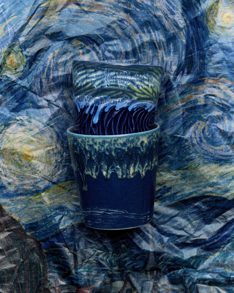 HK Living 70s Ceramics Van Gogh Kaffe Kopp Night