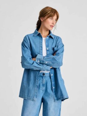 GAI + LISVA Else LS Denim Skjorte Blue Denim