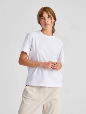 GAI + LISVA Sally SS Cotton Single Jersey T-skjorte Hvit
