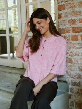 Neo Noir Benuta Fluffy Knit Cardigan Light Pink