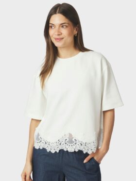 Neo Noir Iria Lace T-skjorte Hvit