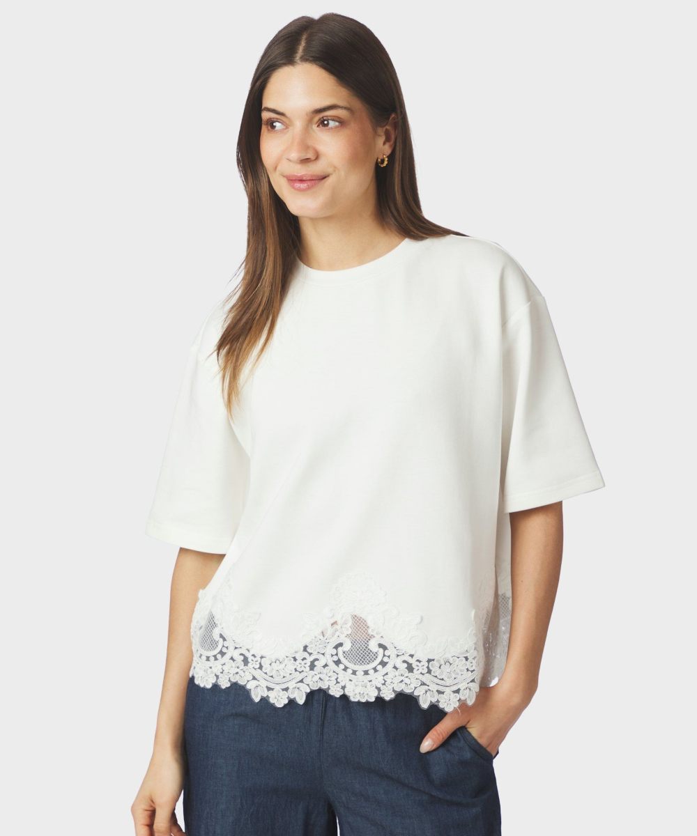 Neo Noir Iria Lace T-skjorte Hvit