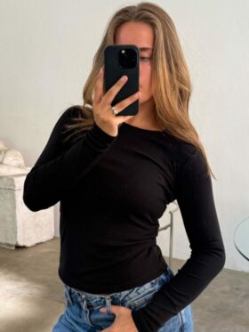 Boii Bonnie O-neck LS Genser Sort