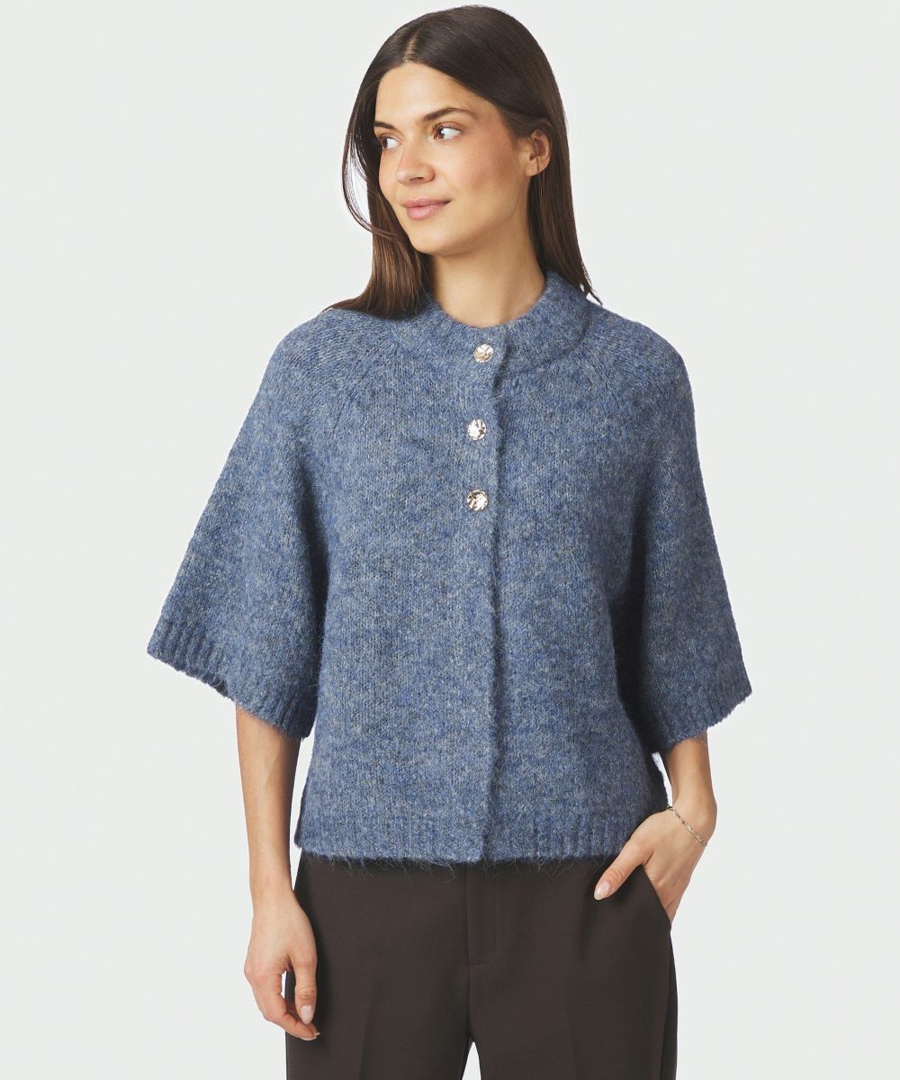 Neo Noir Benuta Fluffy Cardigan Smoke Blue
