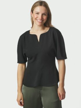 Neo Noir Josine Crepe Topp Sort