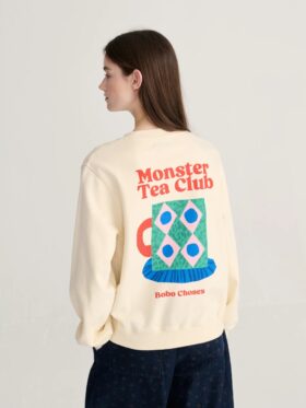 Bobo Choses Monster Mug Fitted Genser Krem
