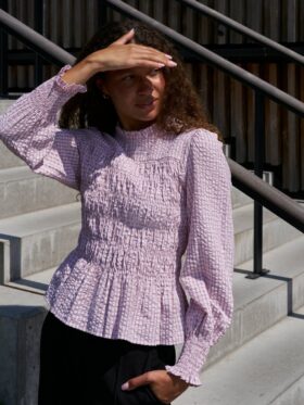 Neo Noir Possa Mini Check Bluse Pink