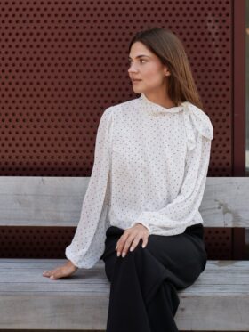 Neo Noir Dorellie Dot Bluse Offwhite