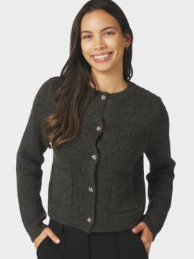 Neo Noir Elbie Knit Cardigan Antracit