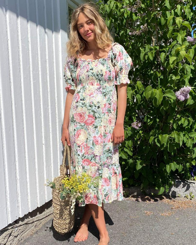 Faithfull De Christin Midi Kjole Venissa Print