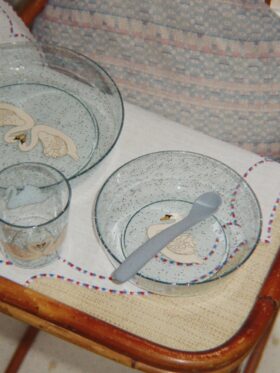 Konges Sløjd Sparkly Dinner Set Swan Blue