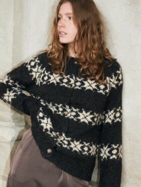 Lollys Laudry Padova Knit Cardigan Dark Mokka